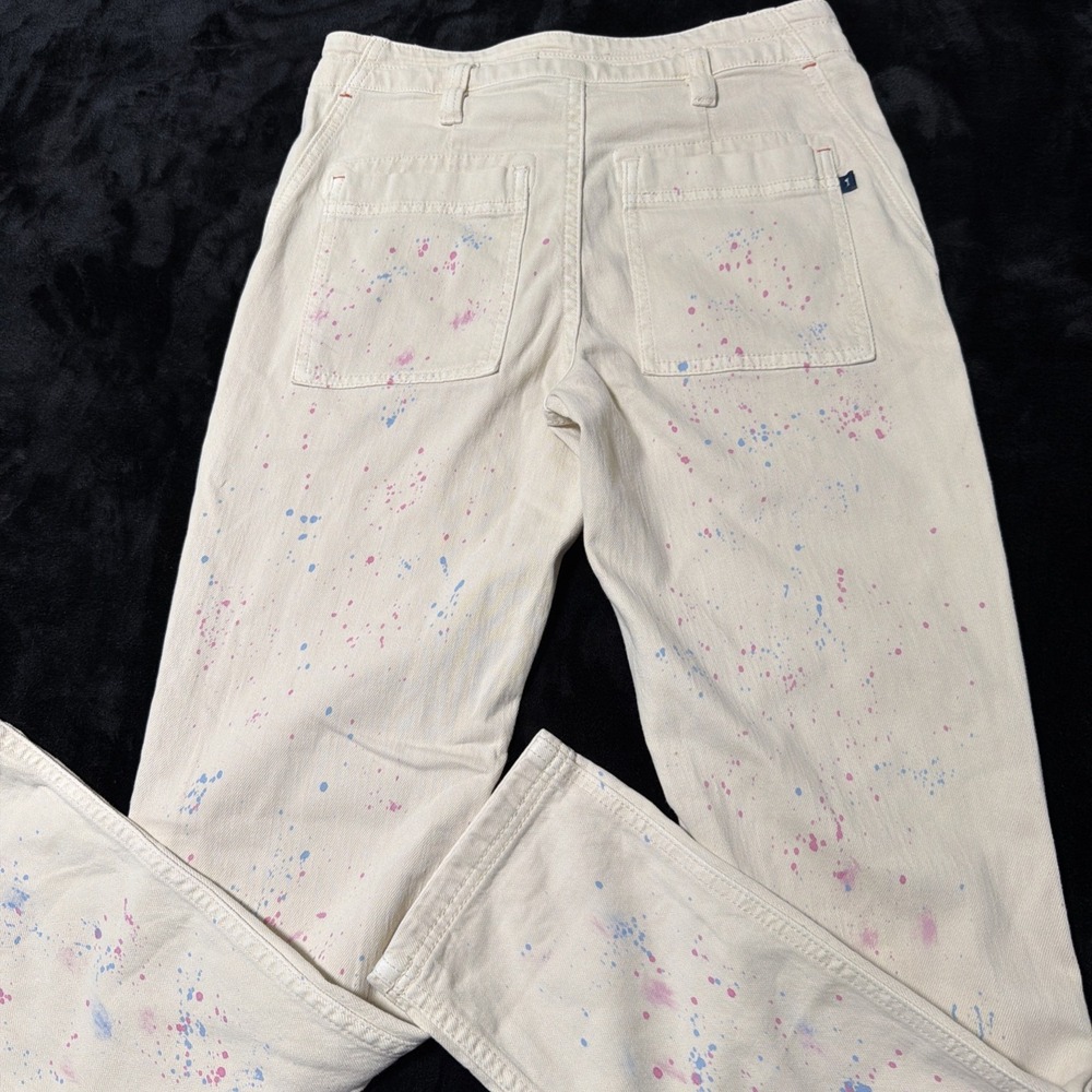Pilcro Anthropologie Size 26 The Wanderer Jeans Pants Ivory Whimsical - Picture 4 of 10